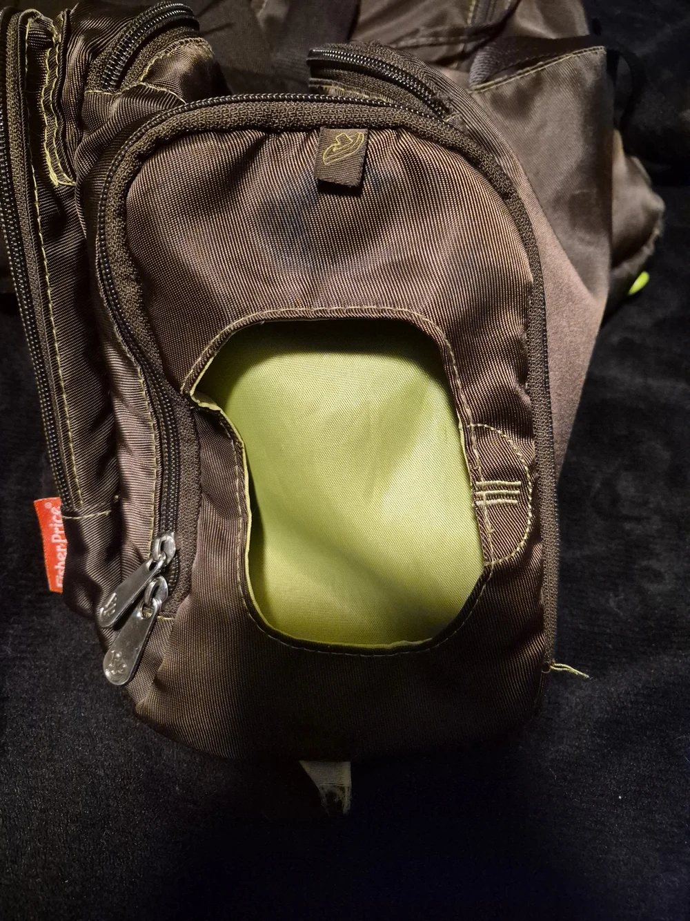 Fisher-Price Fastfinder Messenger Diaper Bag Brown & Green
